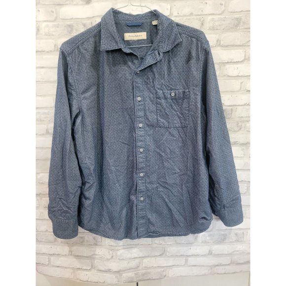 Tommy Bahama Men Size Large‎ Button Up Long Sleeve Blue Soft Casual Shirt Cotton - Picture 2 of 7